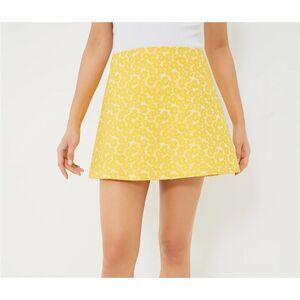 Tuckernuck Yellow Daisy Floral Jacquard A-Line Mini Skirt ladies Size Small